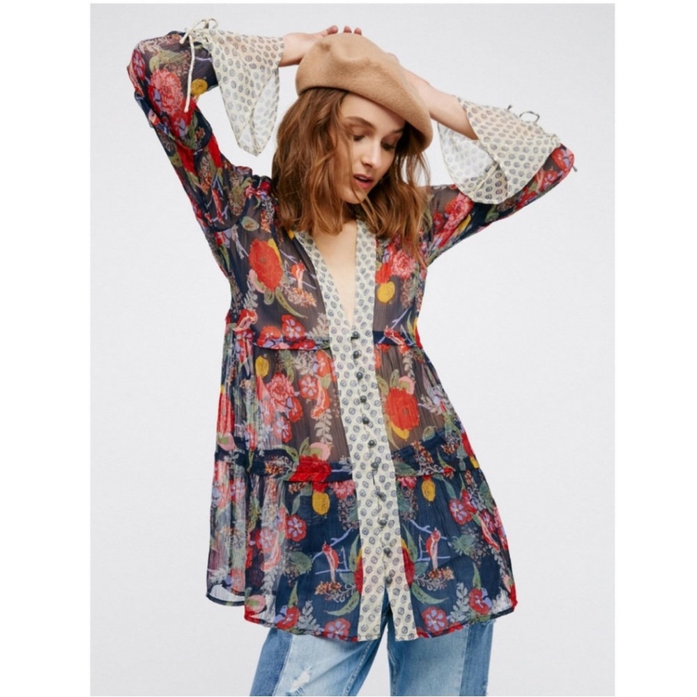 Free People Thunder Canyon Floral Tunic
